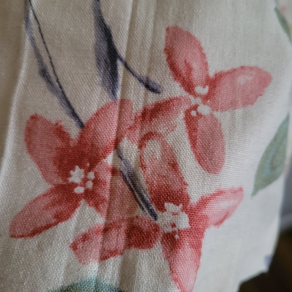 Vintage Orvis Linen Blend Pleated Maxi Cottagecore Floral A-line USA Skirt - Picture 4 of 7